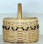 Oval Basket With Holly Pattern
